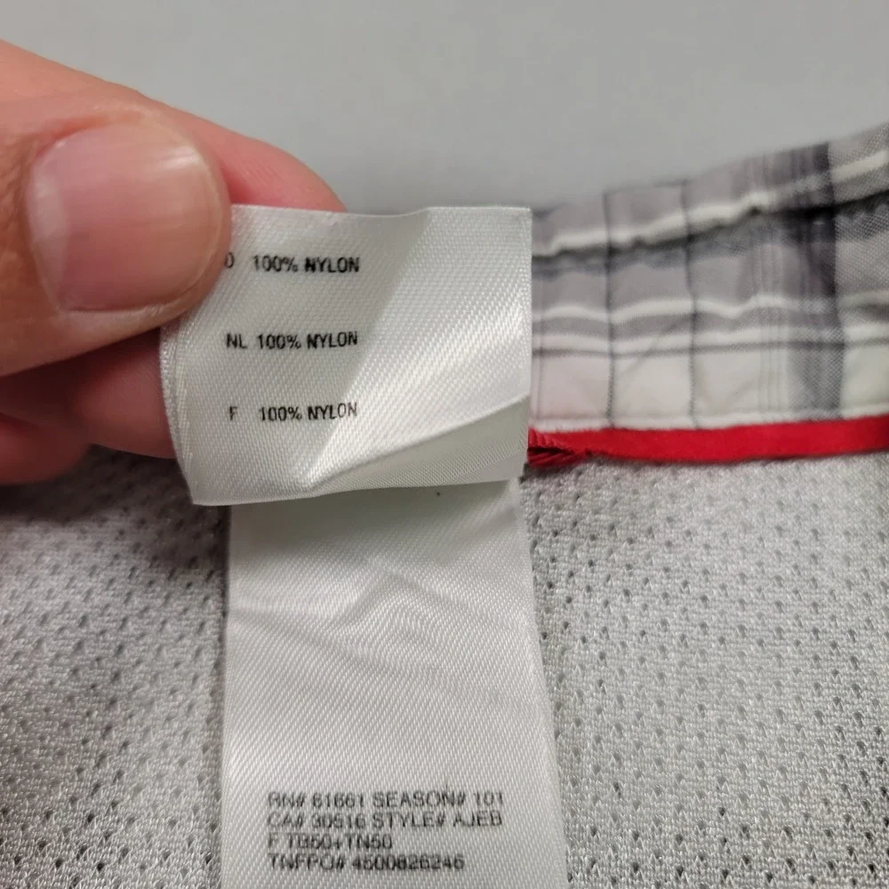 Men's The North Face Plaid Vented Button Down Shirt,‎ White/Grey, XL, Preowned